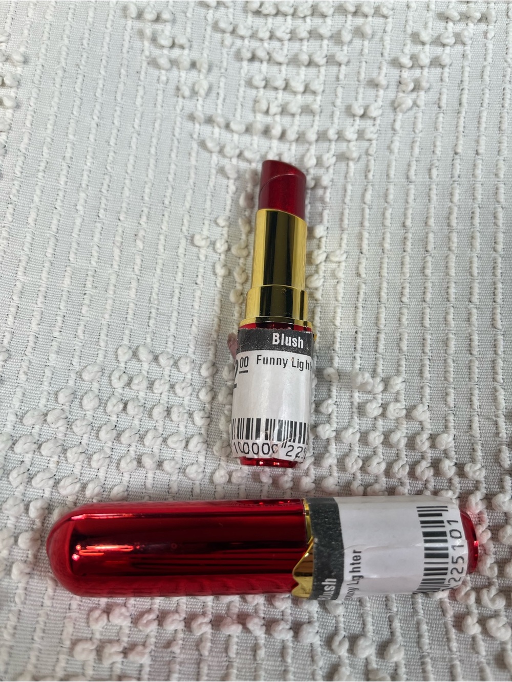 Blush Red Lipstick Butane Lighter with Metallic Cap